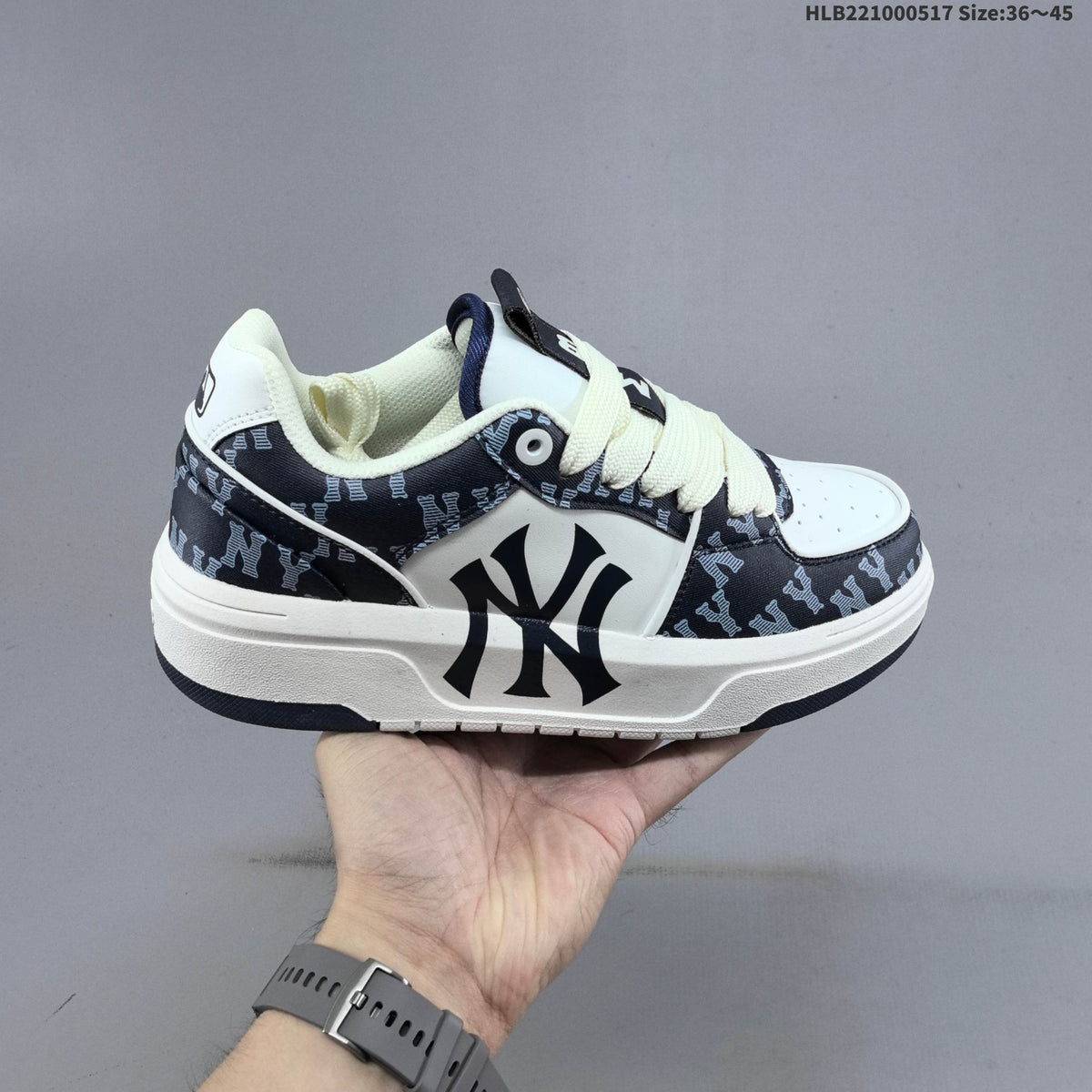 MLB New York Yankees Platform Sneakers, in Navy and White - product image from the listing.