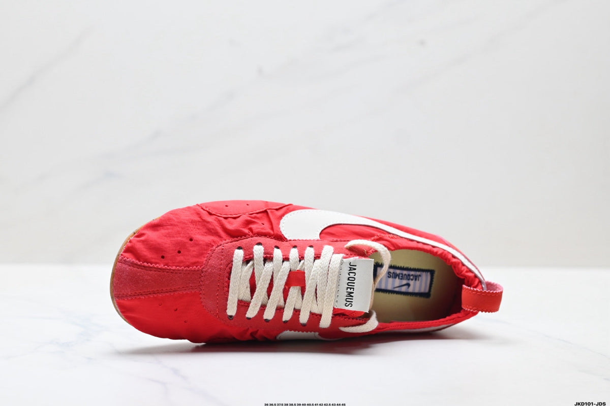 Red and White Nike Jacquemus Low-Profile Sneakers - product image from the listing.