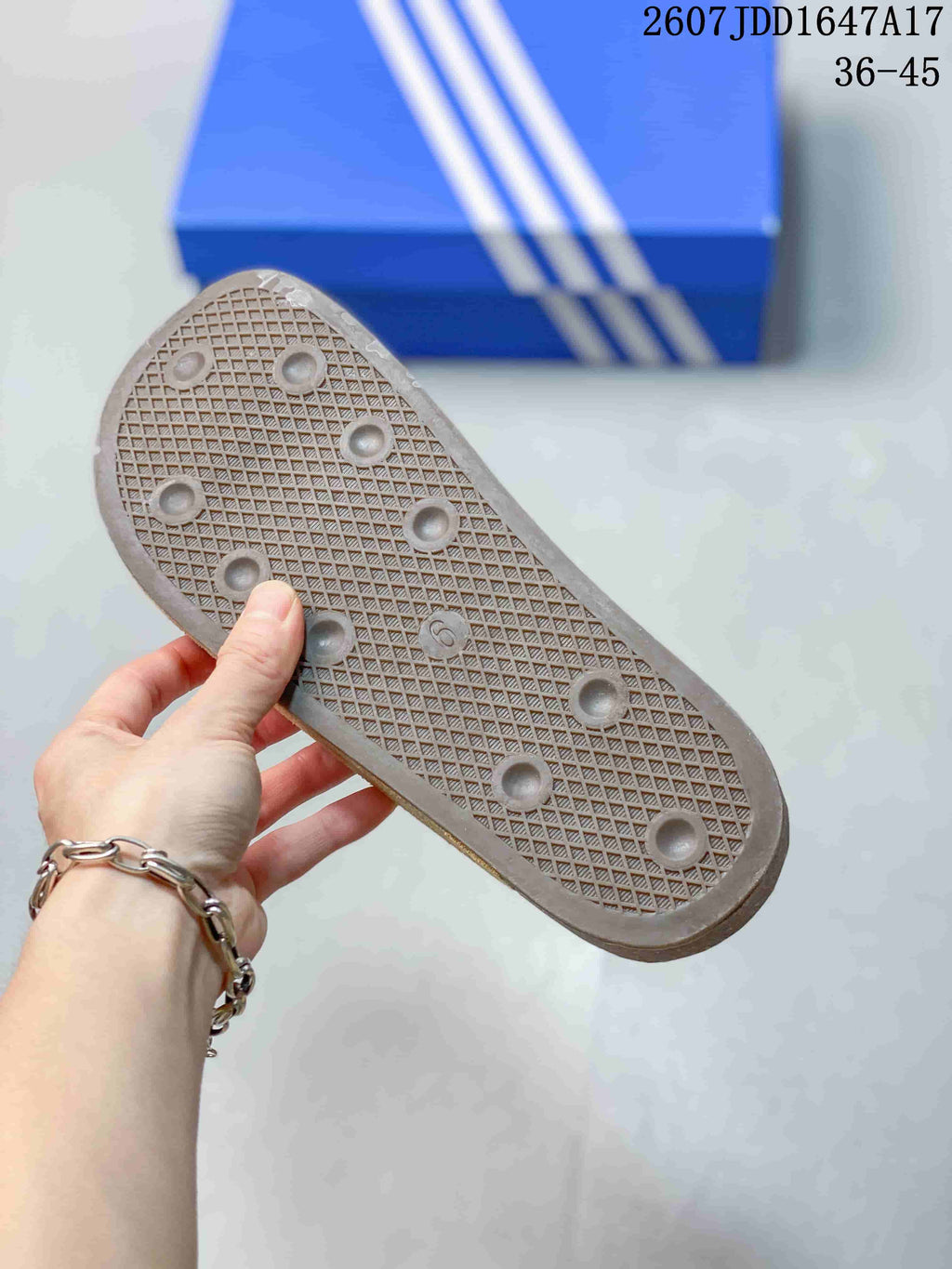 adidas Adimule Slip-On Mule Sandals in Beige JQ4367 - product image from the listing.