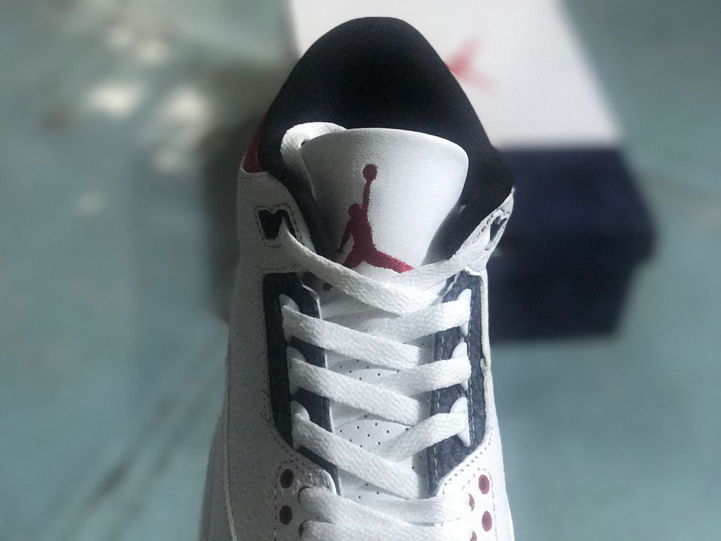 Air Jordan 3 Retro SE Sneakers White Fire Red Black - product image from the listing.