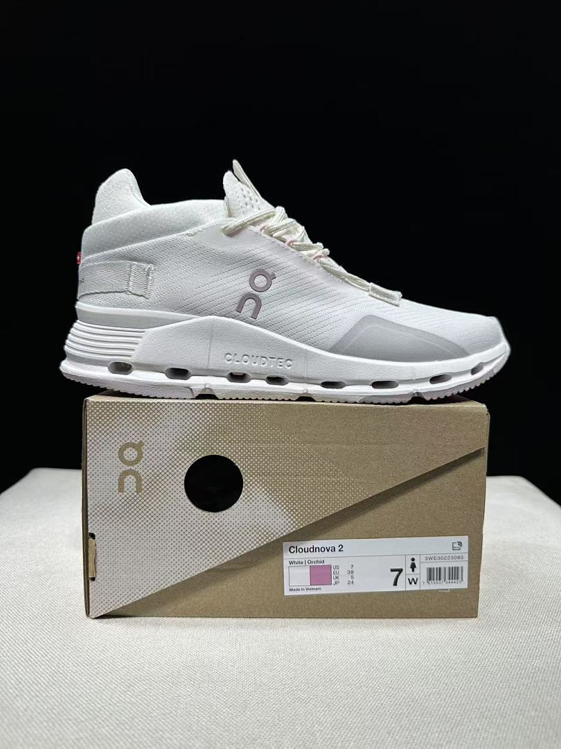 On Cloudnova 2 Trainers, White and Orchid - product image from the listing.