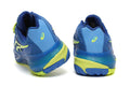 Blue and Lime ASICS GEL-RESOLUTION Tennis Shoes - product image from the listing.