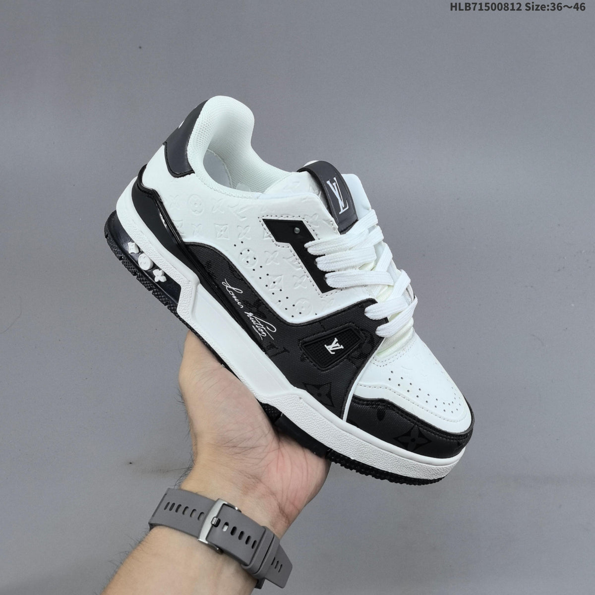 Louis Vuitton Low-Top Sneakers in White and Black - product image from the listing.