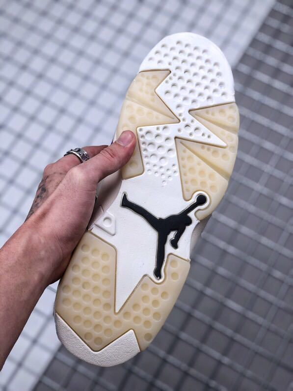 Air Jordan 6 Quai 54 White Purple Sneakers - product image from the listing.