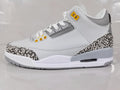 Air Jordan 3 Retro Grey and Orange Sneakers - product image from the listing.