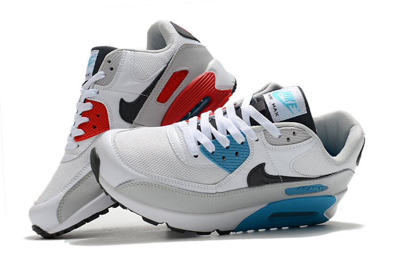 Nike Air Max 90 Sneakers in White Blue Red - product image from the listing.