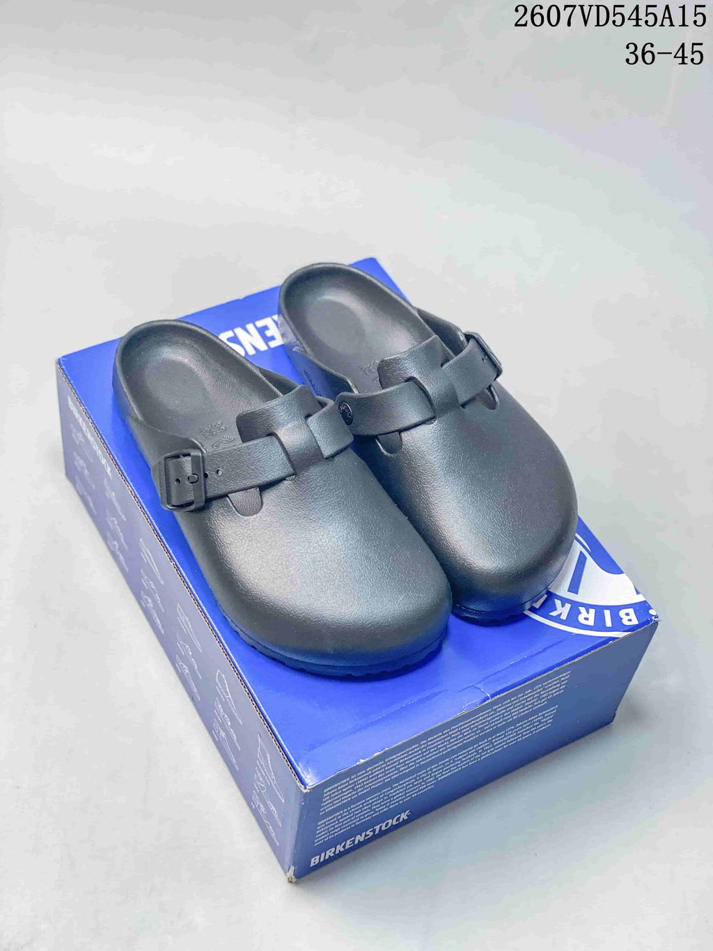 Birkenstock Madrid Big Buckle EVA Clog Sandals in Black - product image from the listing.