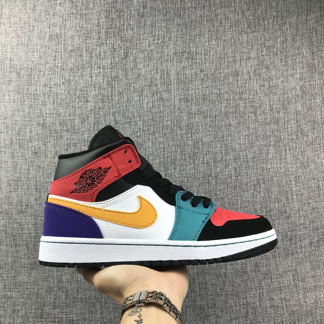 Jordan 1 Mid High-Top Sneakers in Multicolor - product image from the listing.