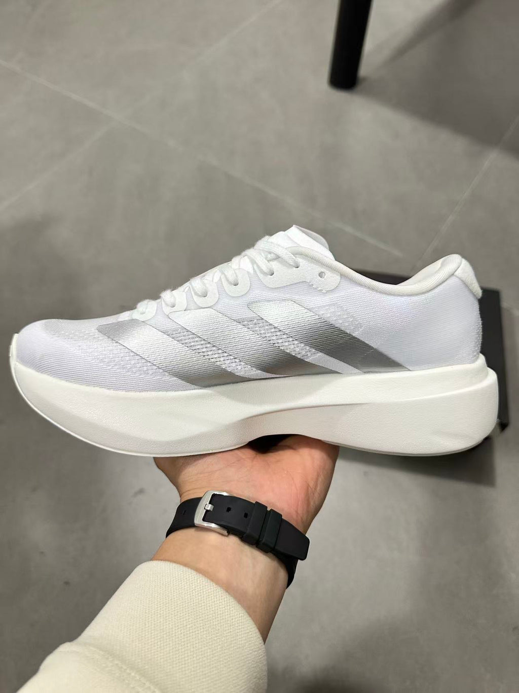 adidas Lightstrike Pro Running Shoes in White JR6207 - product image from the listing.