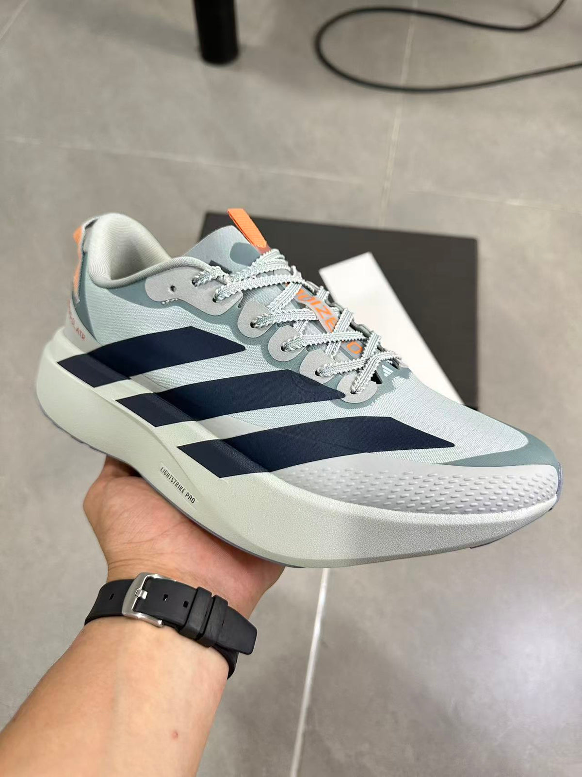 Adidas Adizero Evo SL Running Shoes in Blue Green - product image from the listing.