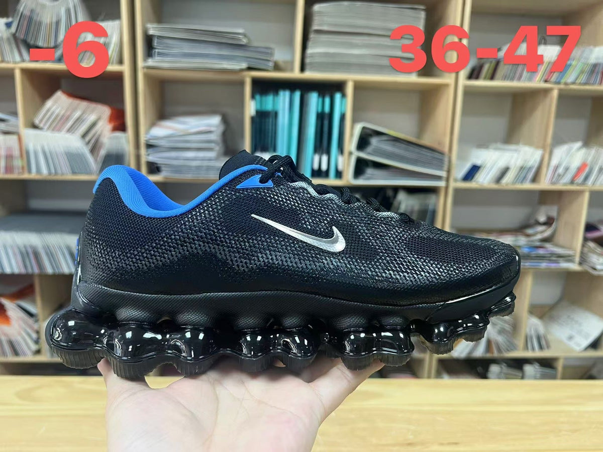 Black and Blue Nike Air Liquid Max Running Shoes - product image from the listing.