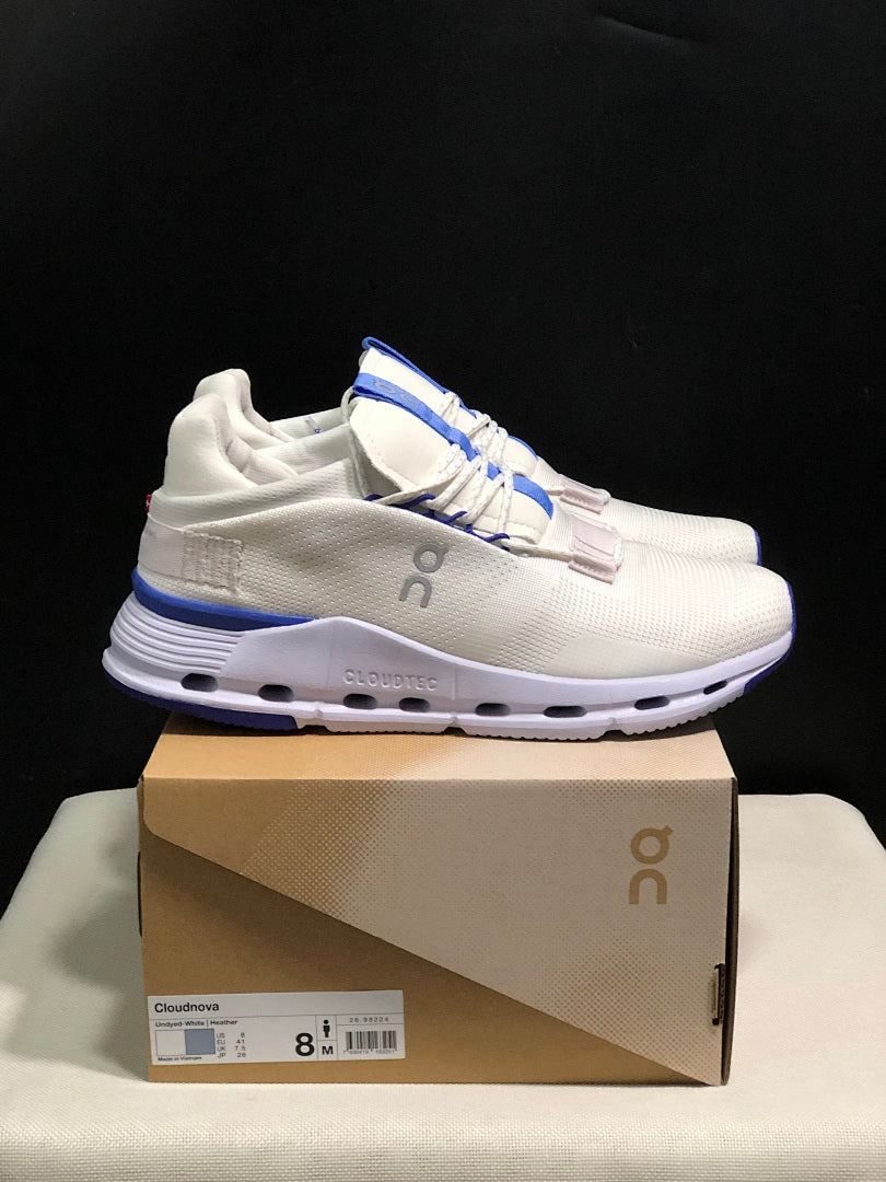 On Cloudnova 1 Sneakers, in White and Blue - product image from the listing.