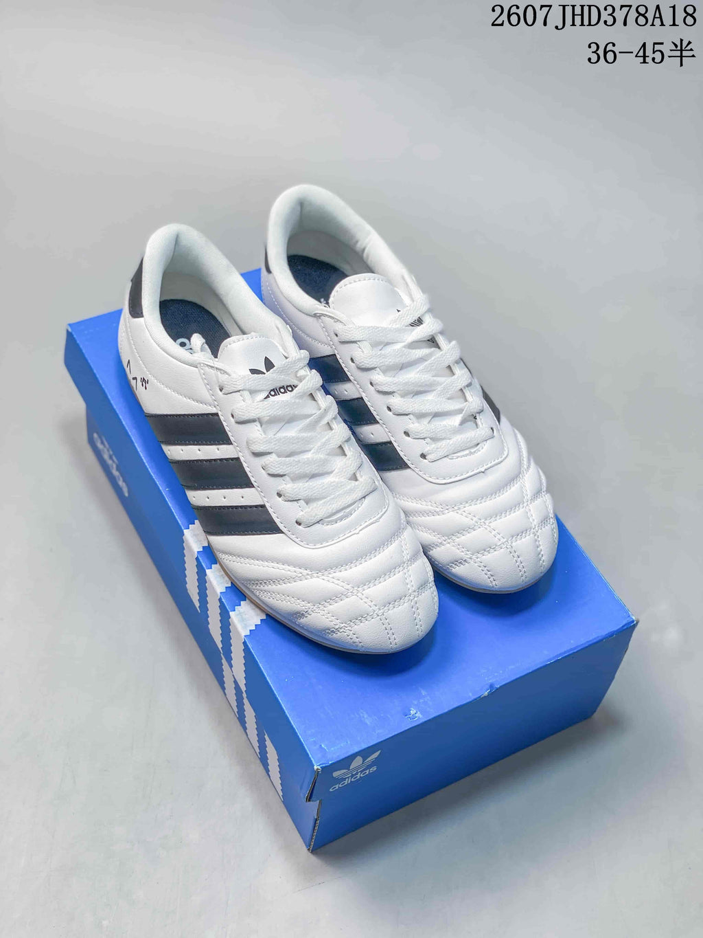 adidas Taekwondo SMIL-LS Sneakers in White Black 2607JHD378A18 - product image from the listing.
