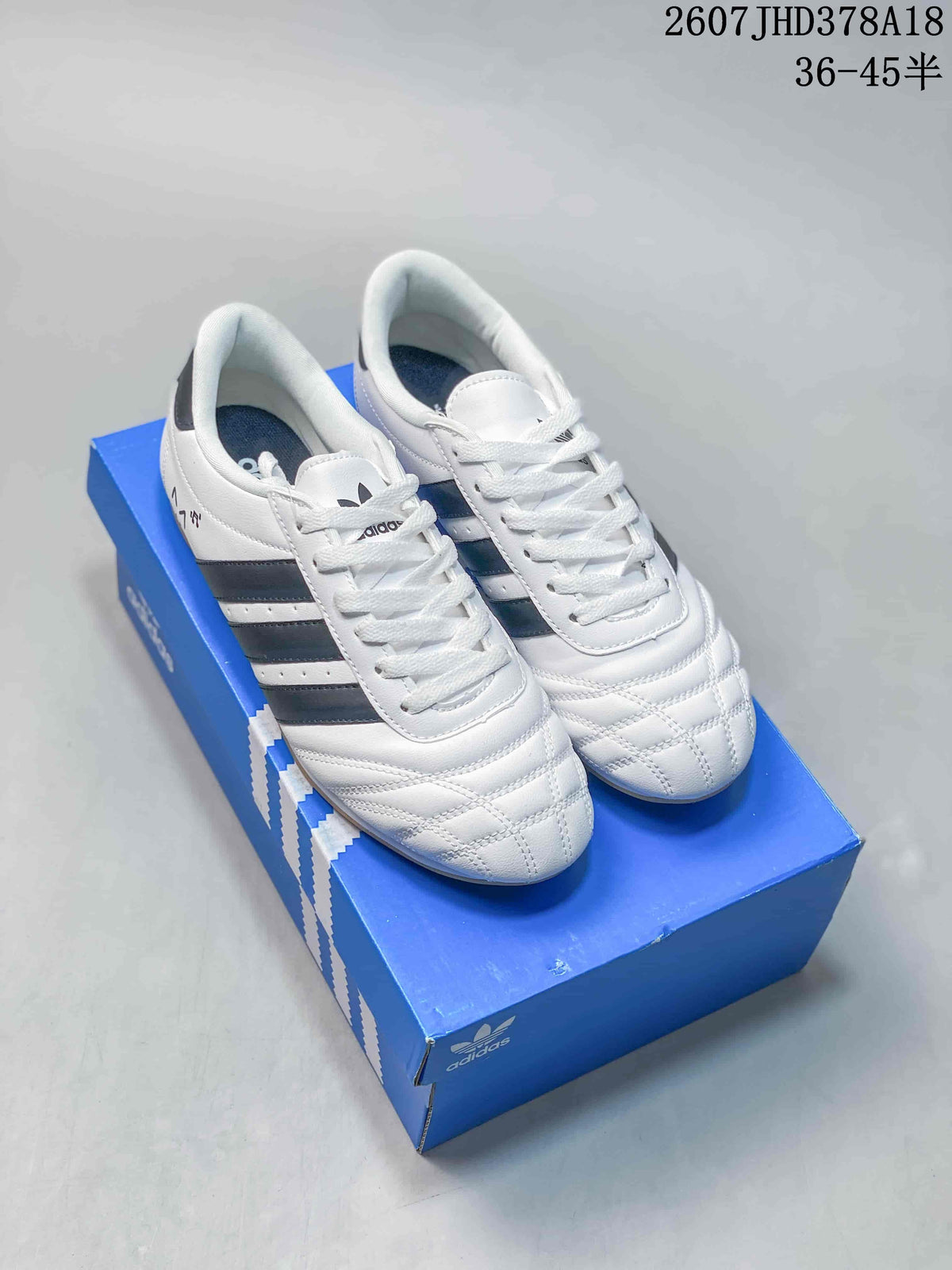 adidas Taekwondo SMIL-LS Sneakers in White Black 2607JHD378A18 - product image from the listing.