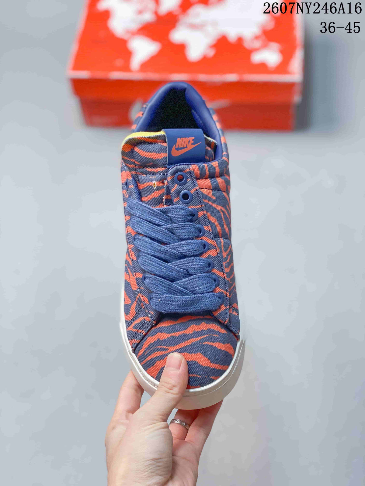 Nike Devin Booker x Blazer Low Trainers Blue/Orange 2607NY246A16 - product image from the listing.