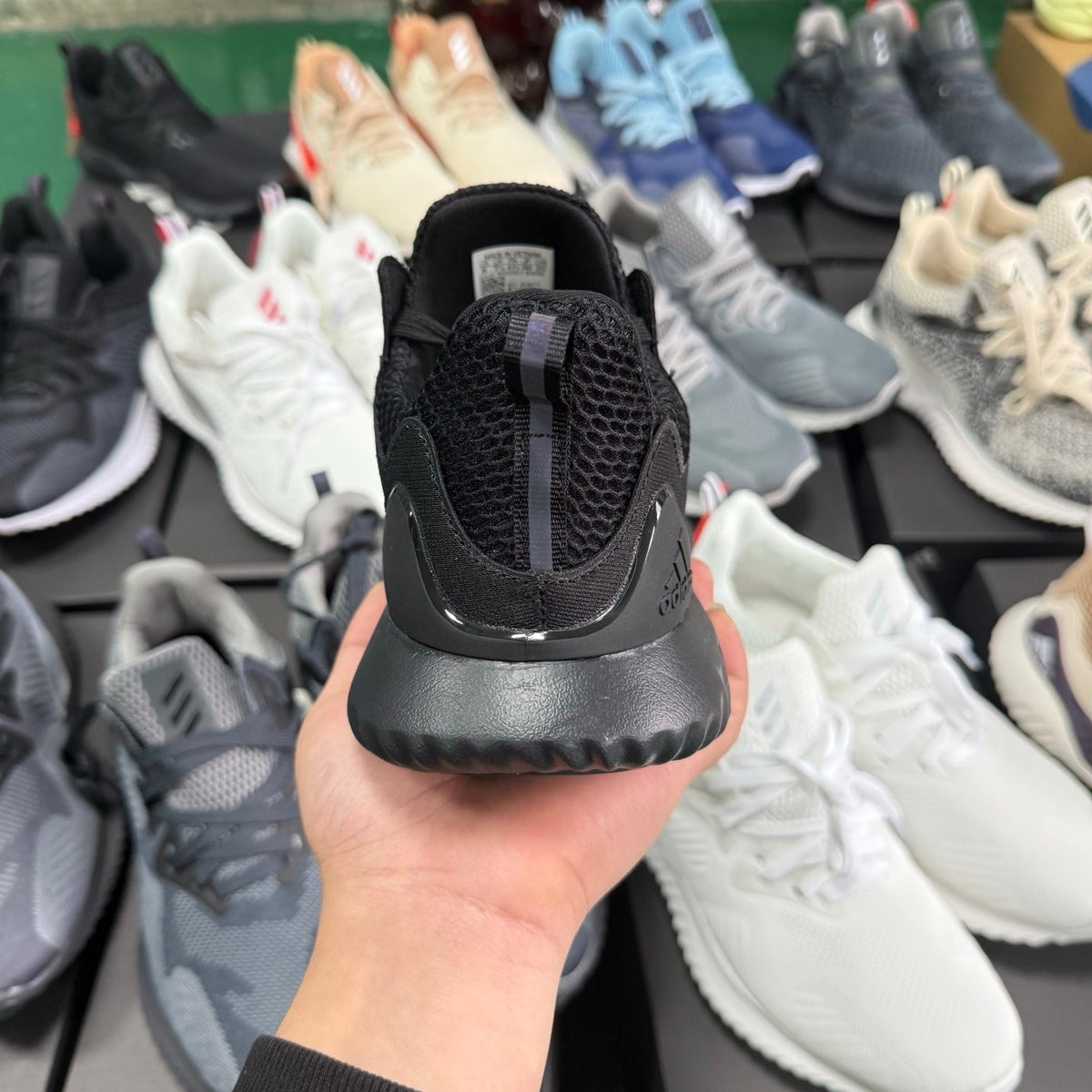 adidas Alphabounce AMSM Black Running-Style Trainers - product image from the listing.