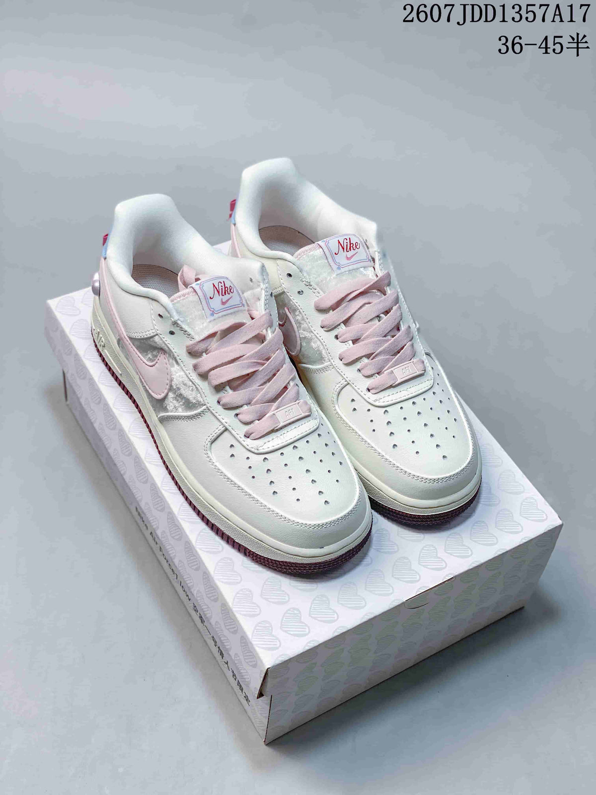 Nike Air Force 1 '07 Low Sneakers in White Pink Blue JDD1357A17 - product image from the listing.