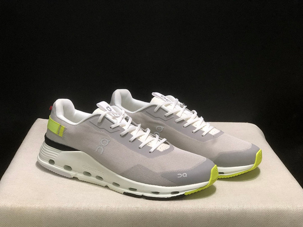 On Cloudnova Form 2 Sneakers, Grey and Fluorescent in Green - product image from the listing.