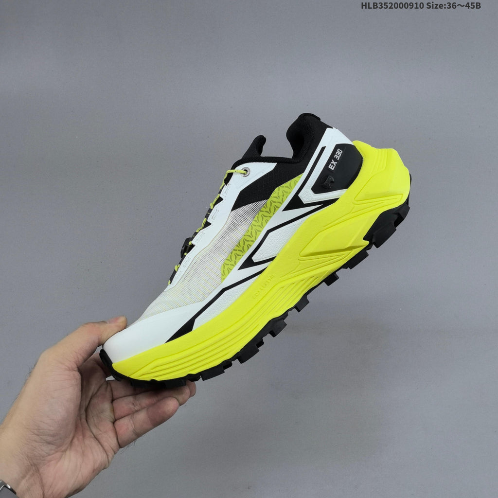 Kailas FUGA EX330 Trail Running Shoes, White and Neon in Yellow - product image from the listing.