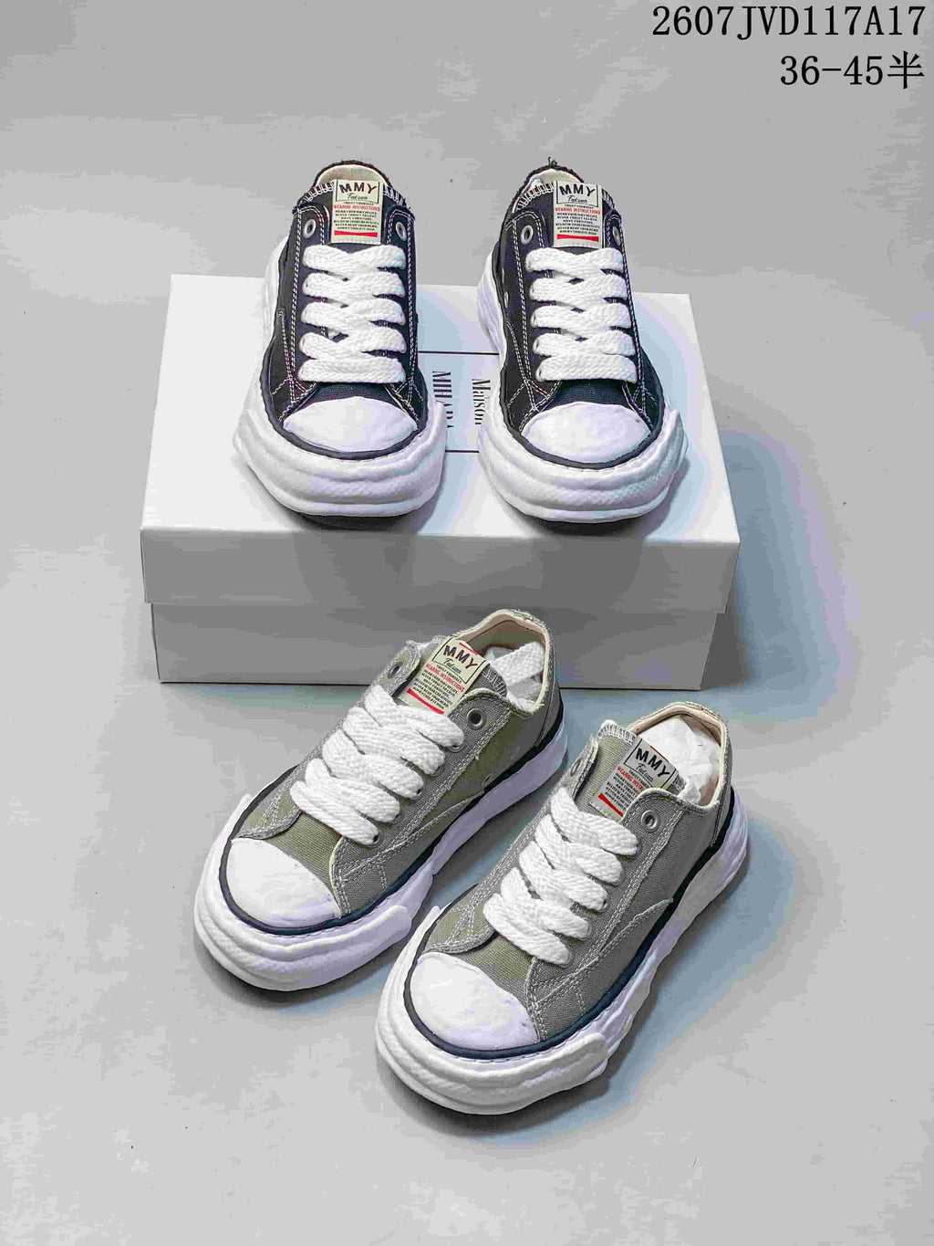Maison Mihara Yasuhiro MMY Canvas Low Sneakers in Black Olive - product image from the listing.