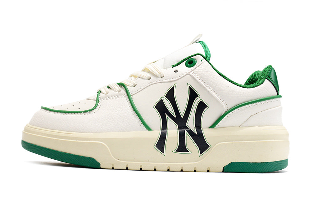 MLB New York Yankees Low-Top Sneakers, in White and Green - product image from the listing.
