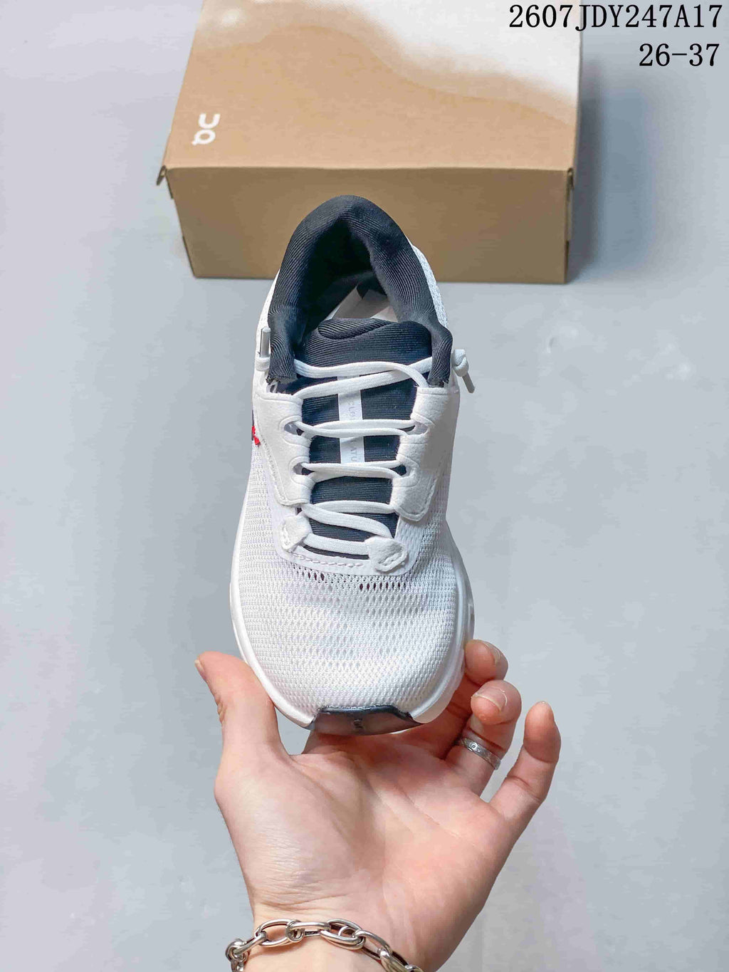 Women's On Cloudstratus 3 Running Sneakers White 07JDY247A17 - product image from the listing.
