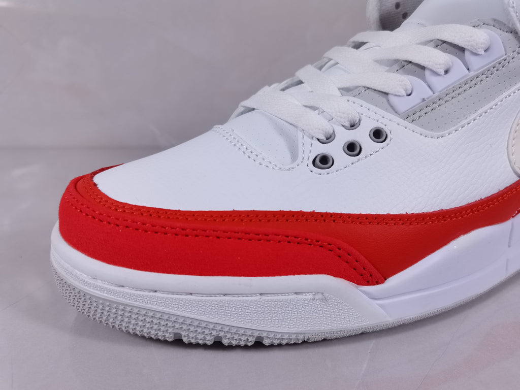 Air Jordan 3 Retro Sneakers in White Red - product image from the listing.