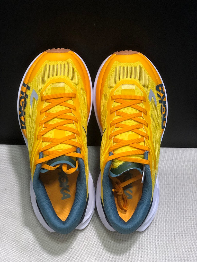 Yellow HOKA Mafate X Trail Running Shoes - product image from the listing.