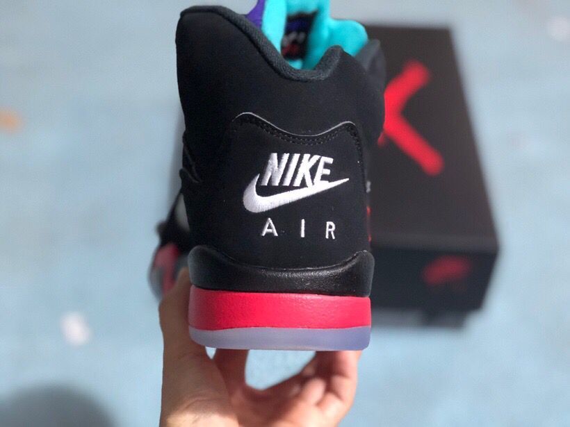 Air Jordan 5 Retro Sneakers Black Red Purple - product image from the listing.