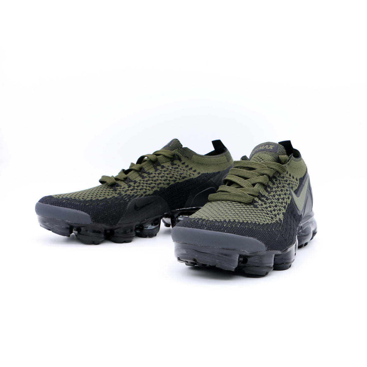 Nike Air VaporMax Flyknit Trainers, Olive Black, 942842-0089 - product image from the listing.