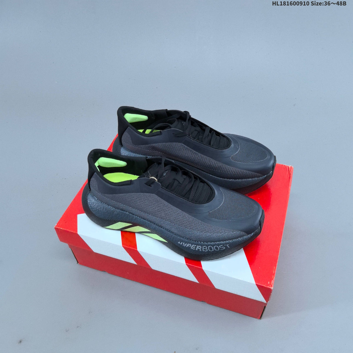 Adidas Hyperboost EDGE Running Sneakers in Black Gray KL1937 - product image from the listing.