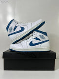 Air Jordan 1 Mid White Blue FN5215-141 Sneakers - product image from the listing.