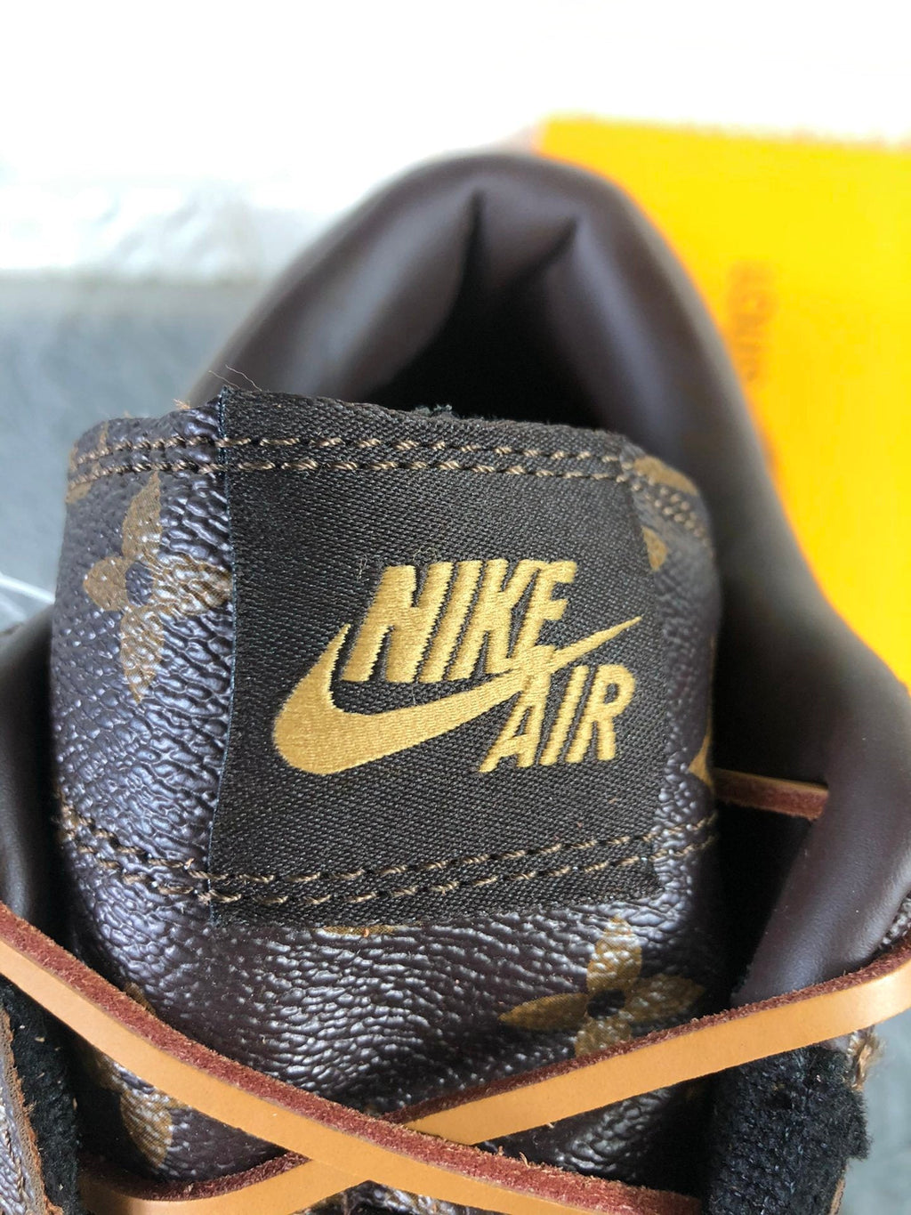 Brown Black Sneakers with Monogram Print - Jordan 1 Low - product image from the listing.