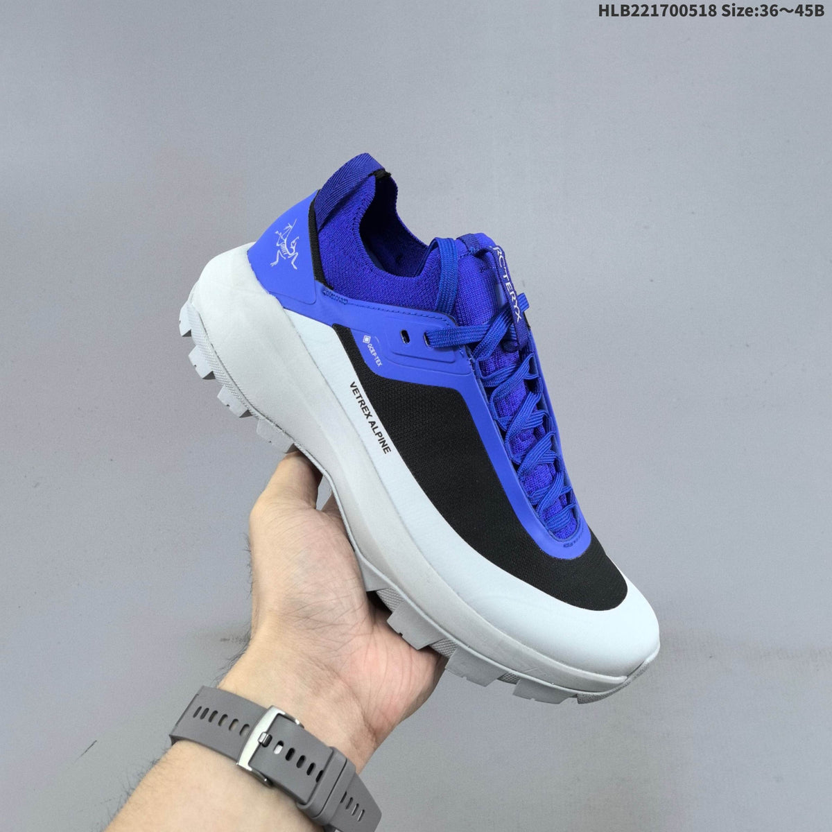 Arc'teryx Konseal Vertex Alpine Trail Shoes, in Blue Black White - product image from the listing.
