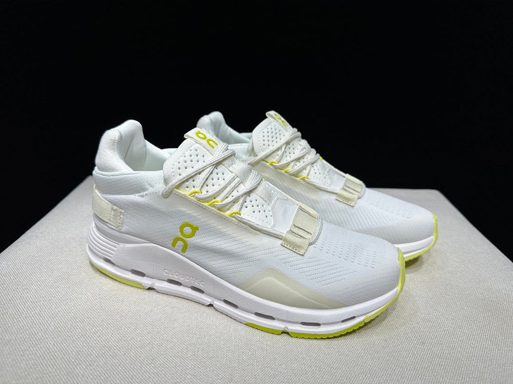 On Cloudnova 2 Sneakers in White and Lime - product image from the listing.