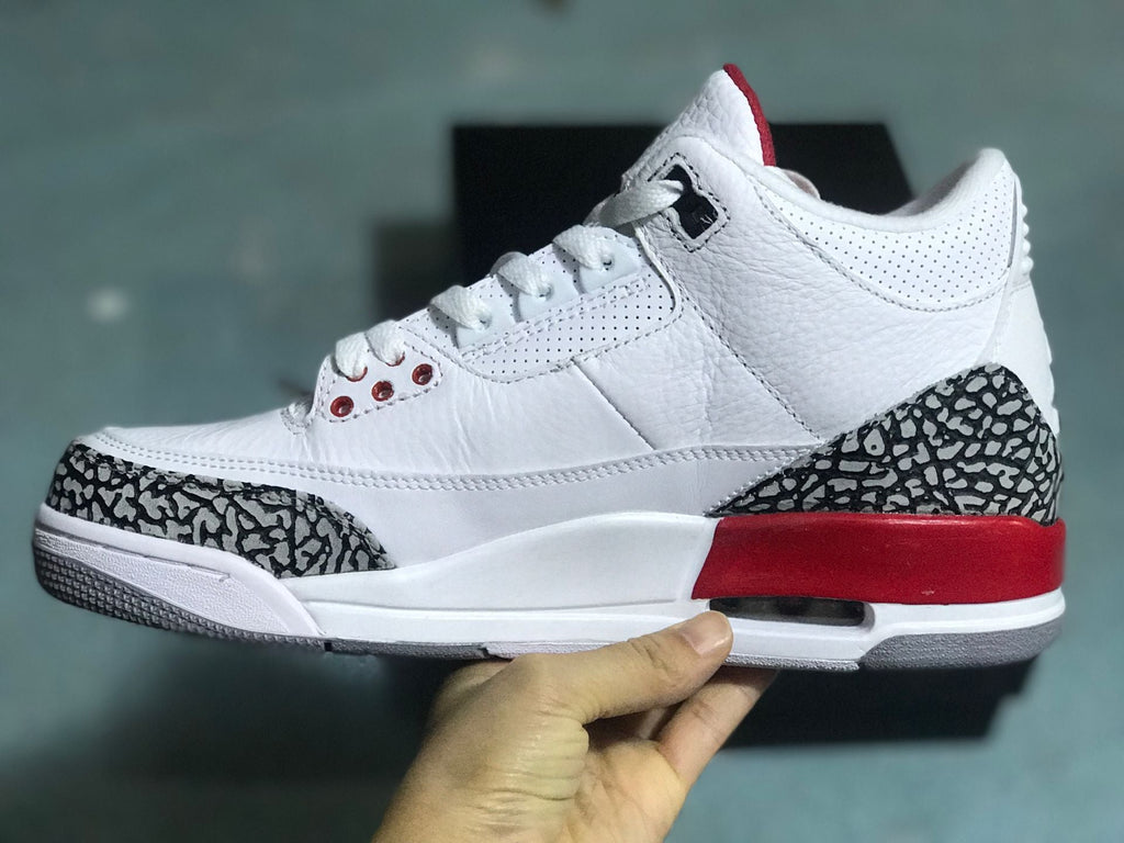 White Red Elephant Print Sneakers - Jordan 3 Retro - product image from the listing.