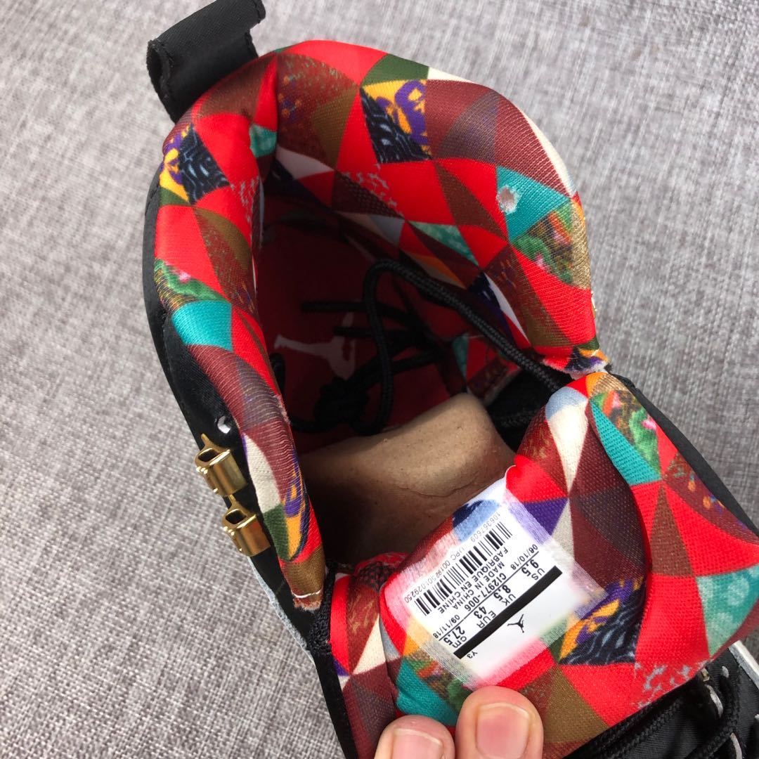 Air Jordan 12 CNY Patchwork High-Top Sneakers Black - product image from the listing.