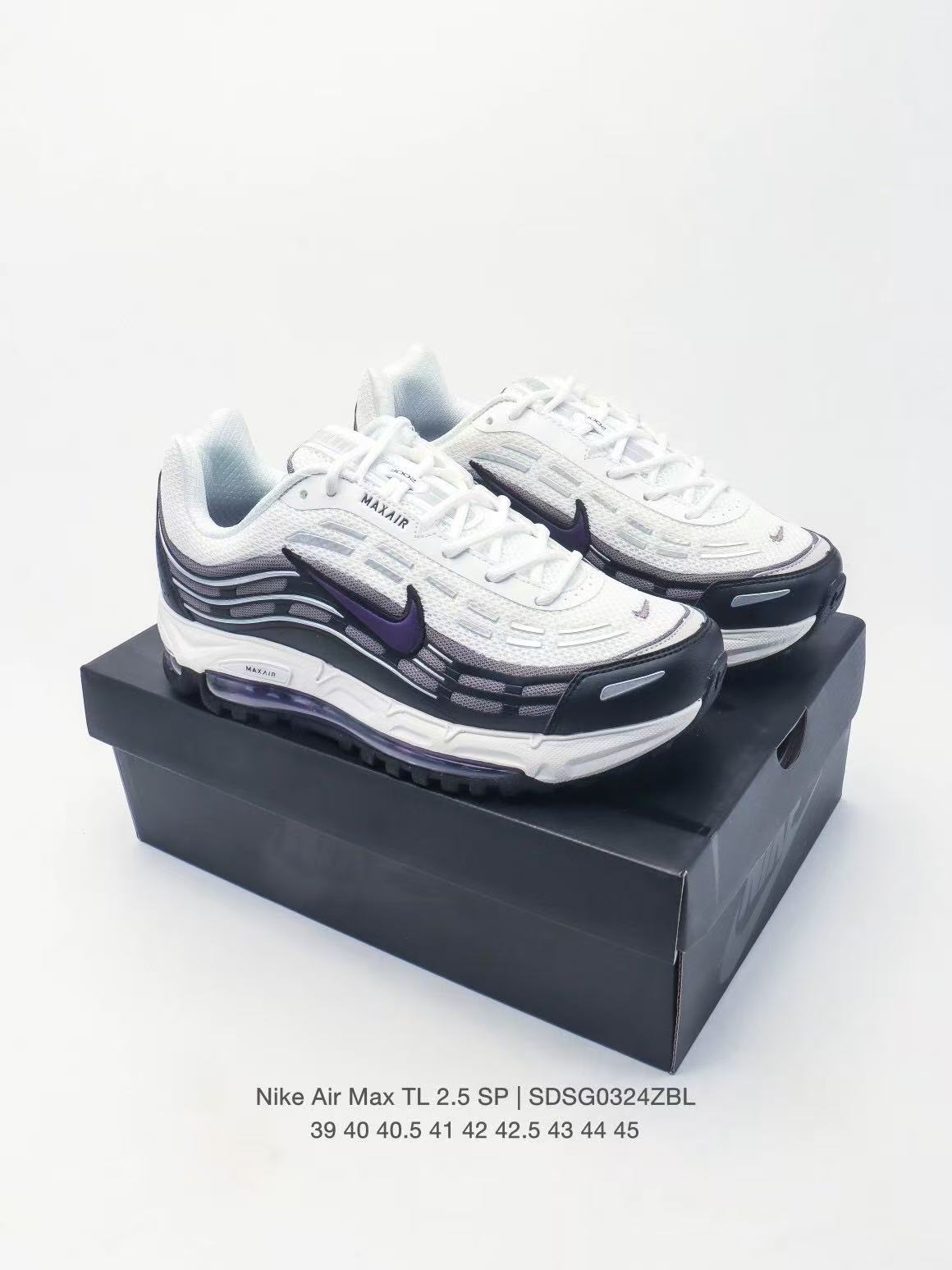 Nike Air Max TL 2.5 SP Sneakers in White Purple SDSG0324ZBL - product image from the listing.
