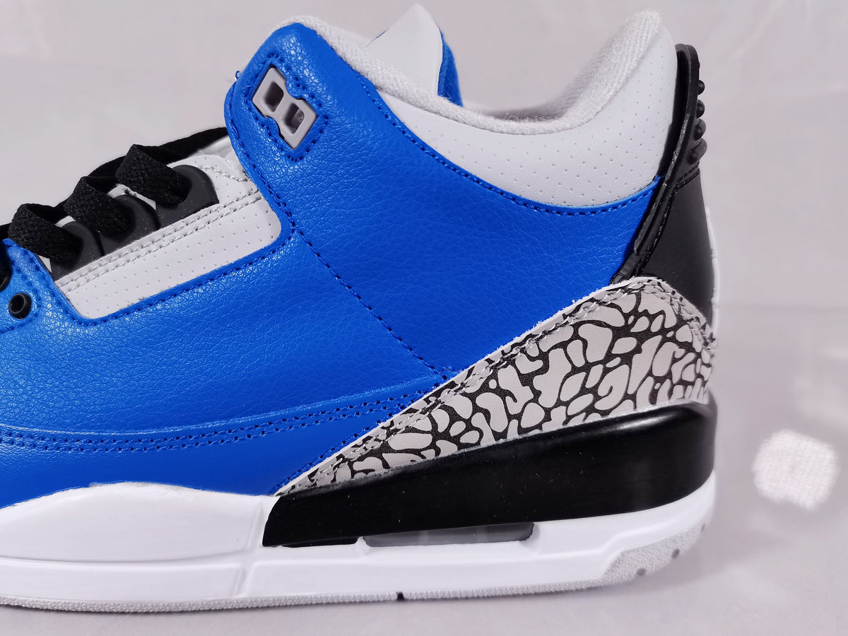 Air Jordan 3 Retro Blue Black and White Sneakers - product image from the listing.