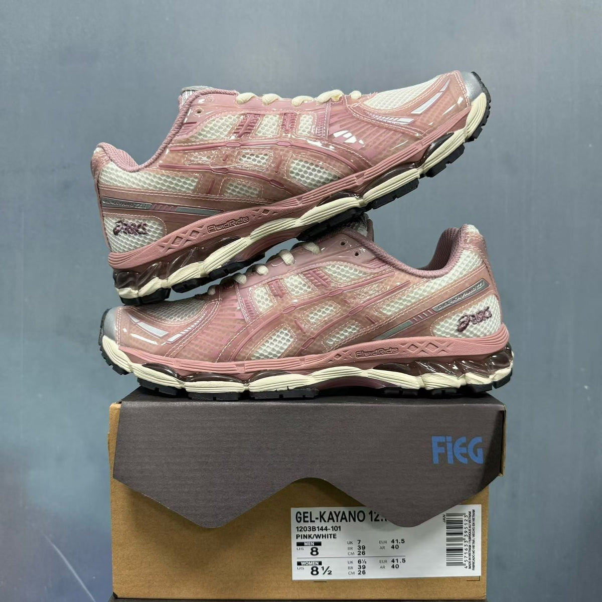 Nike Gel-Kayano 14 Sneakers in Pink White 1203B144-101 - product image from the listing.