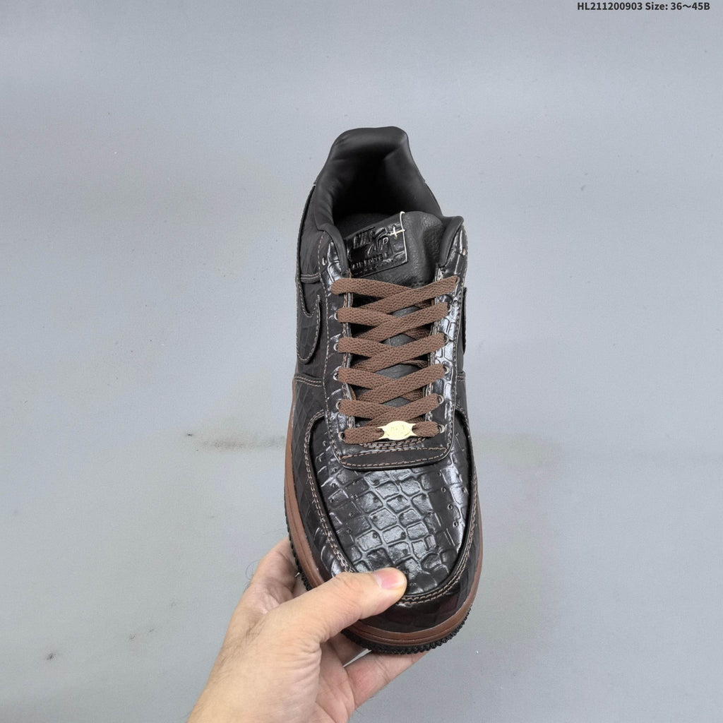 Dark Brown Nike Air Force 1 '07 Low Sneakers - product image from the listing.