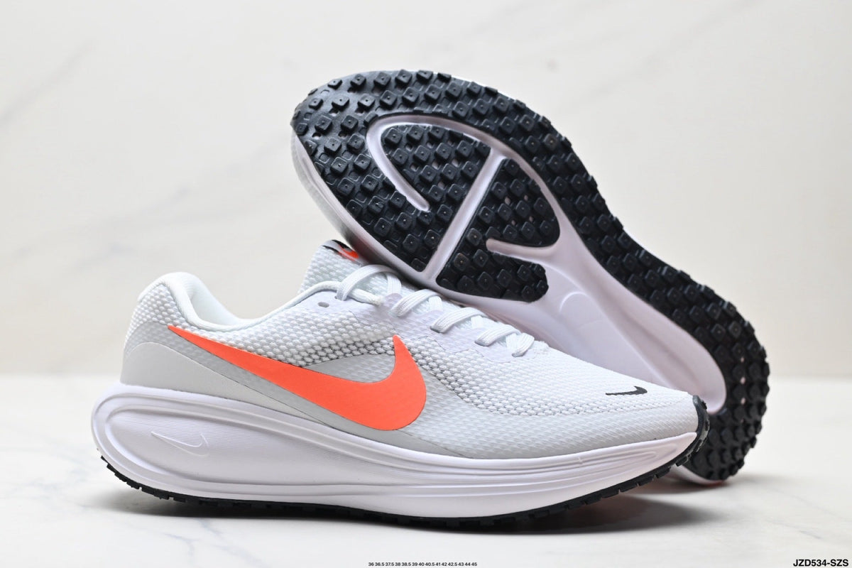 Nike Revolution 8 Running Shoes in White and Orange - product image from the listing.