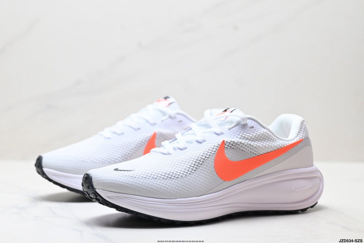 Nike Revolution 8 Running Shoes in White and Orange - product image from the listing.