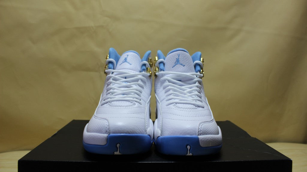 Air Jordan 12 High-Top Sneakers in University Blue 510815-127 - product image from the listing.