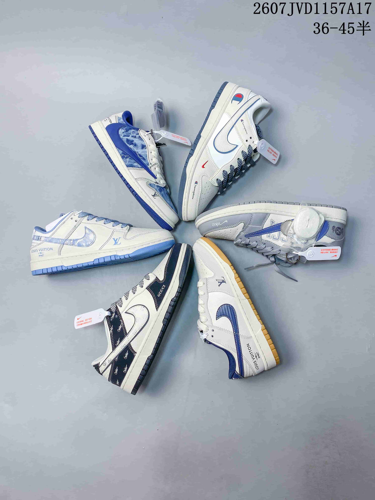 Louis Vuitton x Nike Dunk Low Sneakers in Blue Denim 2607JVD1157A17 - product image from the listing.