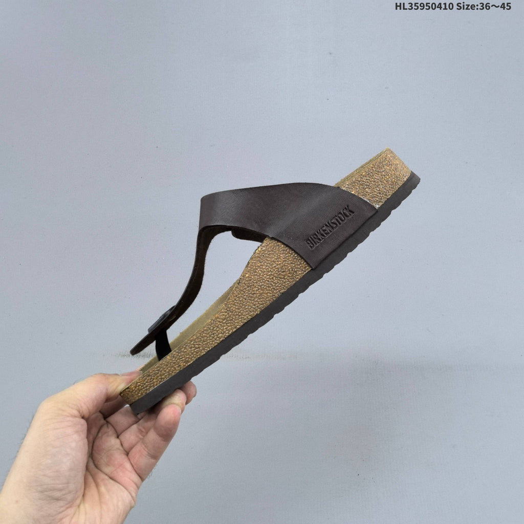 White and Brown Birkenstock Arizona and Gizeh Sandals - product image from the listing.