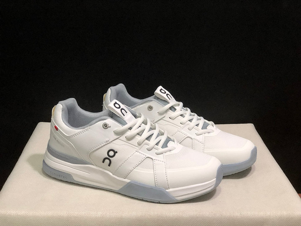 On The Roger Clubhouse Pro Tennis Shoes in White Grey - product image from the listing.