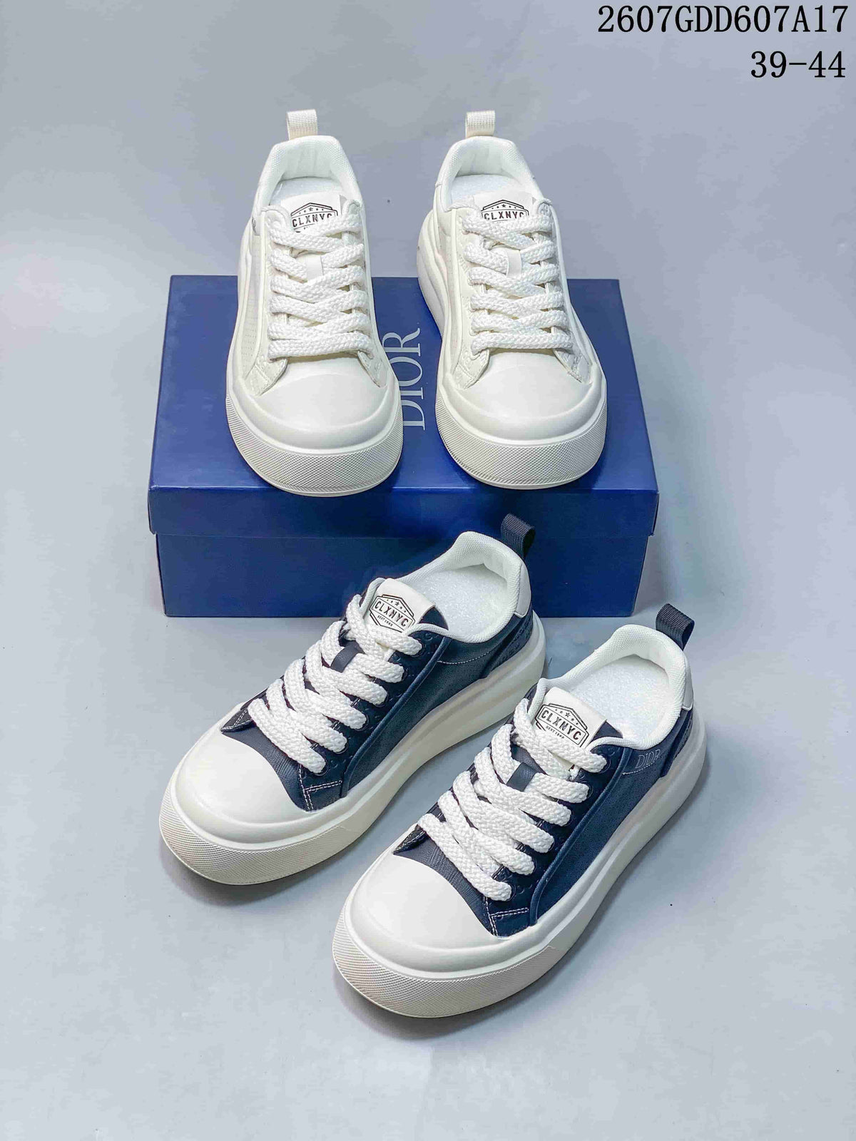 Dior Low-Top Sneakers in White and Navy 2607GDD607A17 - product image from the listing.
