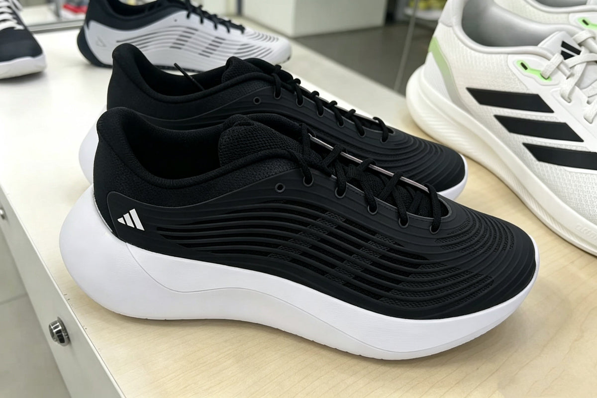 Black and White Adidas Running-Style Trainers - product image from the listing.