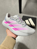 adidas Adizero Lightstrike Pro Running Shoes, in Gray and Pink - product image from the listing.